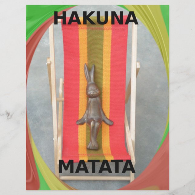 Papier Lapin Relaxant Hakuna Matata Vector Artwork (Devant)