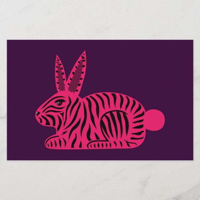 Papier Lapin rose Zebra (Devant)