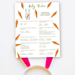 Papier Lapin - Trivia bébé Jeu Baby shower