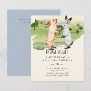 Papier Lapins Mariage Couple Country Garden