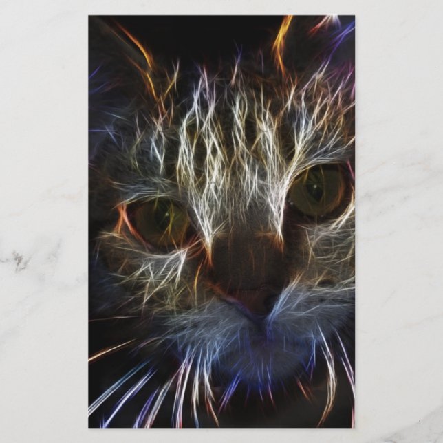 Papier L'art du visage de chat hanté, fait de lumière - g (Devant)