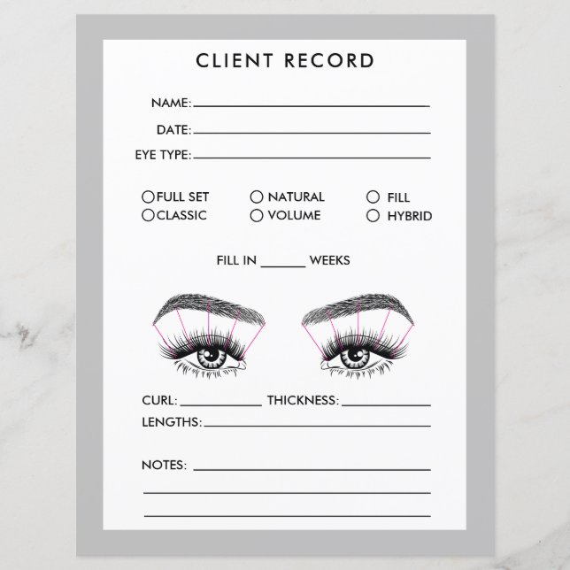 Papier Lash Client Record Ajouter un logo (Devant)