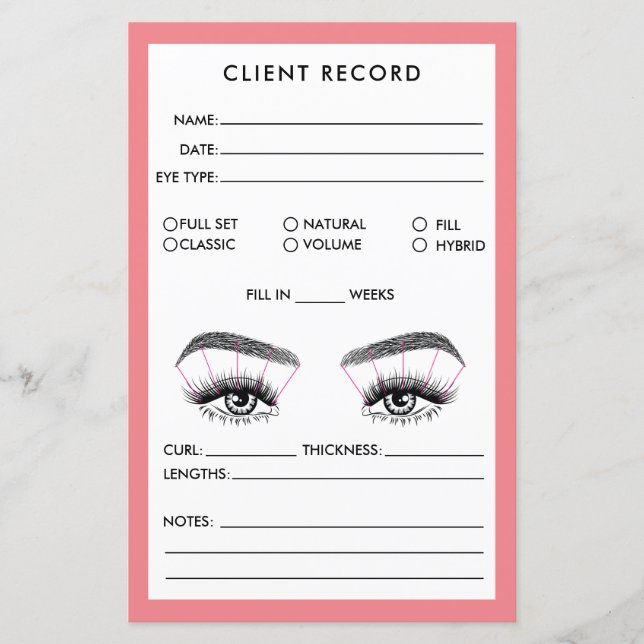 Papier Lash Client Record Ajouter un logo (Devant)
