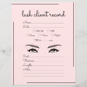 Papier Lash Logo Lash Client Script de Bordure Noire Rose