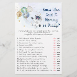 Papier L'Astronaute Blue Gold Space Devine Qui A Dit Qu'I