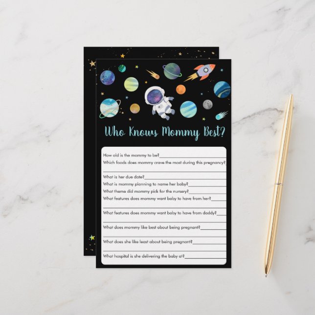 Papier L'Astronaute De L'Espace Qui Connaît Mommy Meilleu (Devant/Arrière en situation)