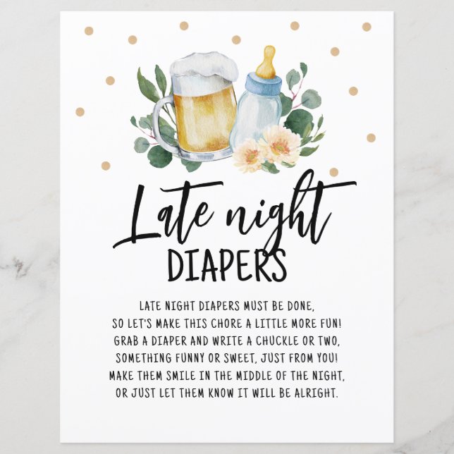 Papier Late Night Diapers Signale Bébé Brasse De La Végét (Devant)