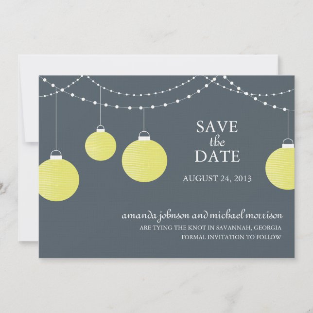 Papier Lattern Hochzeit Speichern Sie das Datum Save The Date (Vorderseite)