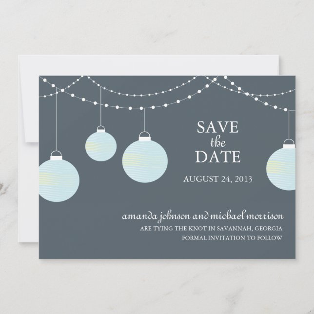 Papier Lattern Hochzeit Speichern Sie das Datum Save The Date (Vorderseite)