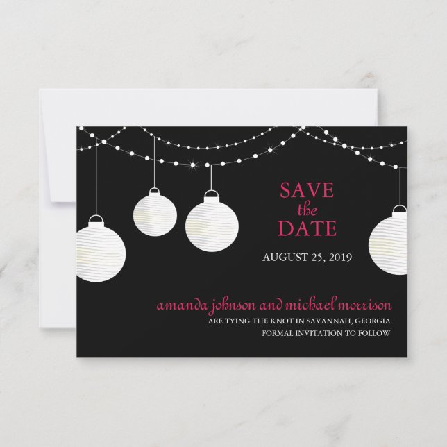 Papier Lattern Hochzeit Speichern Sie das Datum Save The Date (Vorderseite)