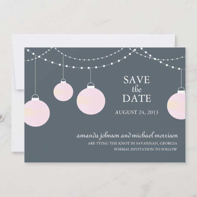 Papier Lattern Hochzeit Speichern Sie das Datum Save The Date (Vorderseite)