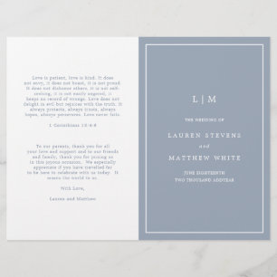 Papier Lauren Dusty Blue Monogram Mariage élégant