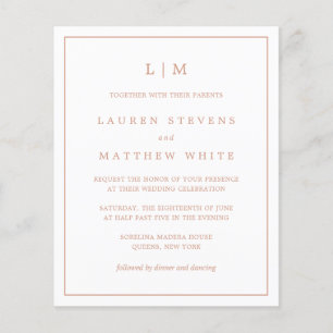 Papier Lauren Rose Gold Monogramme Budget Mariage Invitat