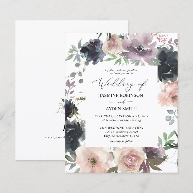 Papier Lavande budgétaire, marine et Mariage rose (Devant / Derrière)