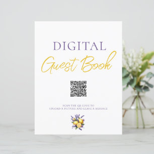 Papier Lavande citron livre d'invité numérique Code QR si