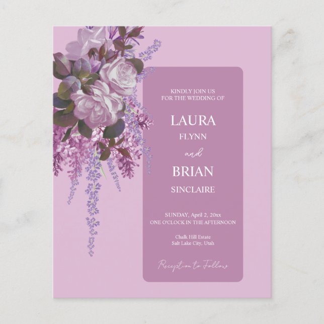 Papier Lavande, Lilacs, Roses, Mariage budgétaire (Devant)
