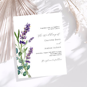 Papier Lavande verte violet budget faire-part de mariage
