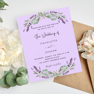Papier Lavande violet faire-part de mariage à petit budge