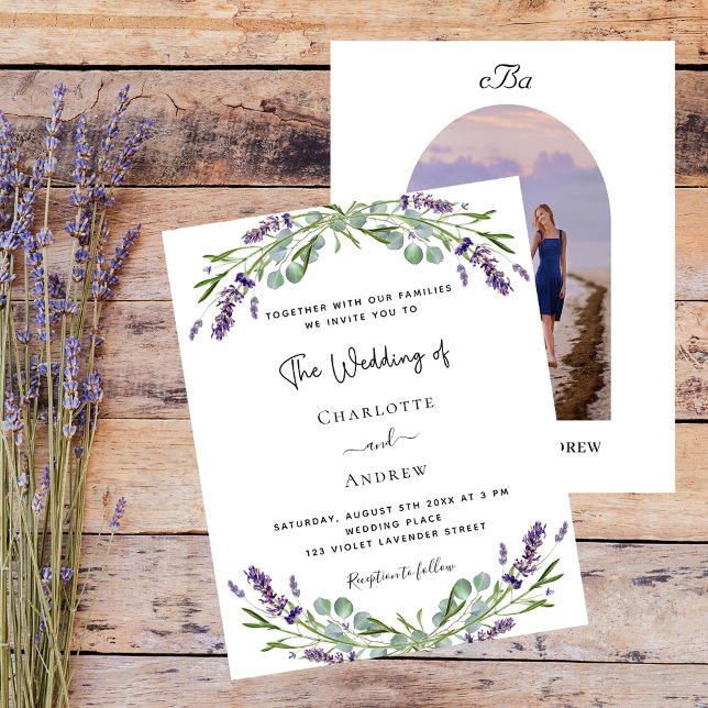 Papier Lavender floral arche photo monogramme budget mari (Créateur téléchargé)