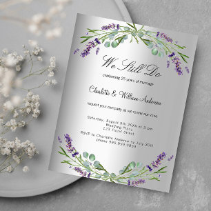 Papier Lavender florals argent budget voeu renouvellement