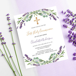 Papier Lavender floraux budget Première communion invitat
