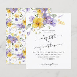 Papier Lavender Jaune Purple Faire-part de mariage Budget