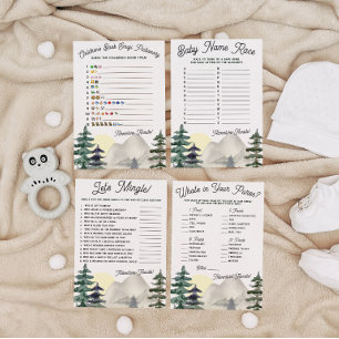 Papier L'aventure attend ! Jeu de baby shower Emoji Picti