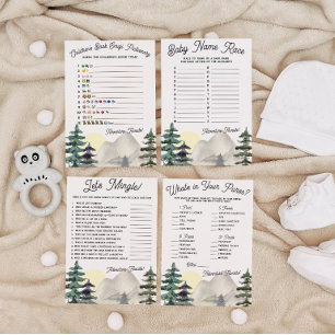 Papier L'aventure attend ! Jeu de société Baby Shower pou
