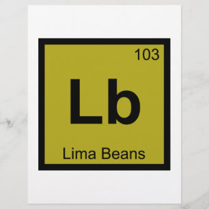 Papier Lb - Haricots de Lima Chimie Symbole du tableau pé