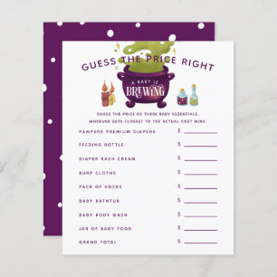 Papier Le Baby shower Cauldron de Witch Devine le prix ju