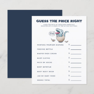 Papier Le Baby shower Dinosaur devine le prix droit