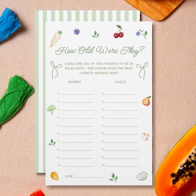 Papier Le Baby shower du marché agricole devine le jeu de (Créateur téléchargé)