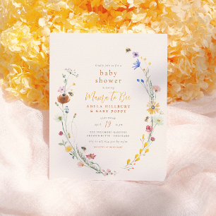Papier Le Baby shower Fleur sauvage Délicat De La Maman D