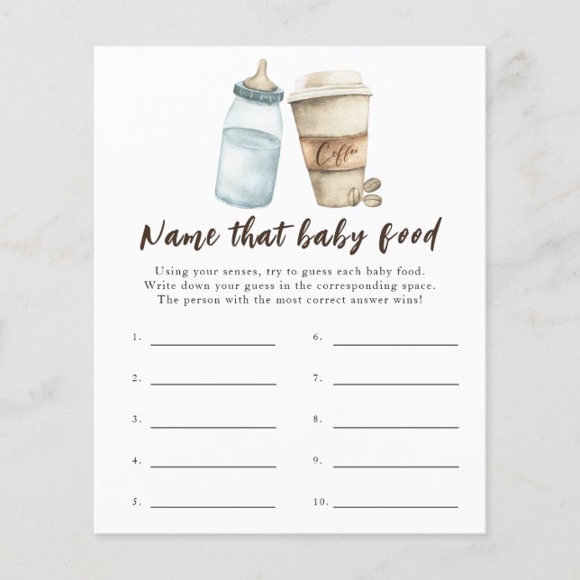 Papier Le bébé brasse du café - Nom que l'alimentation po (Devant)