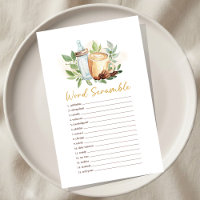 Le bébé prépare un jeu de mots mêlés pour la douch