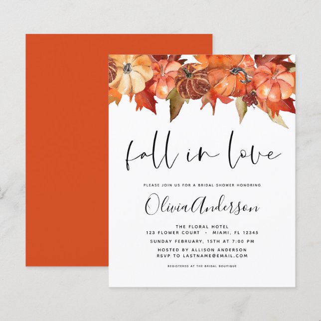 Papier Le budget chute dans l'amour Fêtes des mariées Cit (Devant / Derrière)