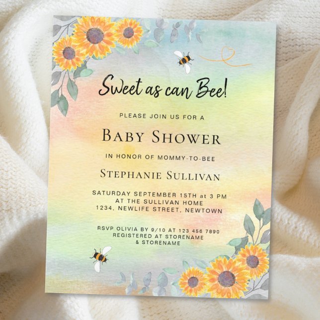 Papier Le budget doux comme peut être Baby shower invitat (Créateur téléchargé)