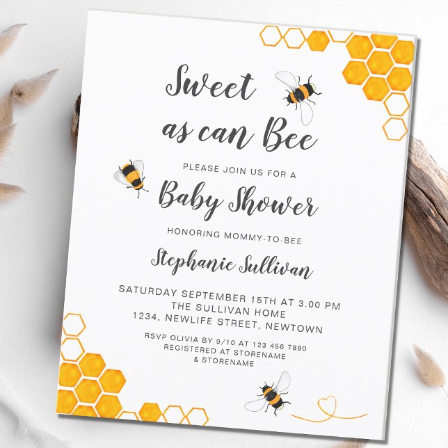 Papier Le budget doux comme peut être Baby shower invitat (Créateur téléchargé)