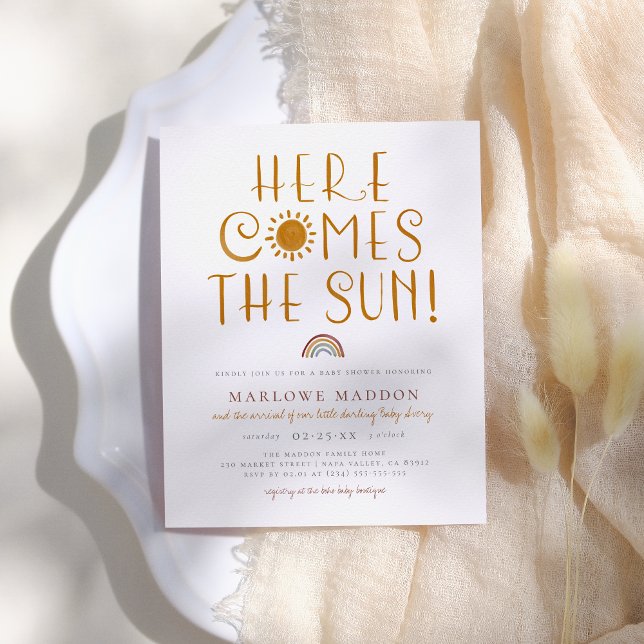 Papier Le Budget Est Le Soleil | Baby shower Boho (Créateur téléchargé)