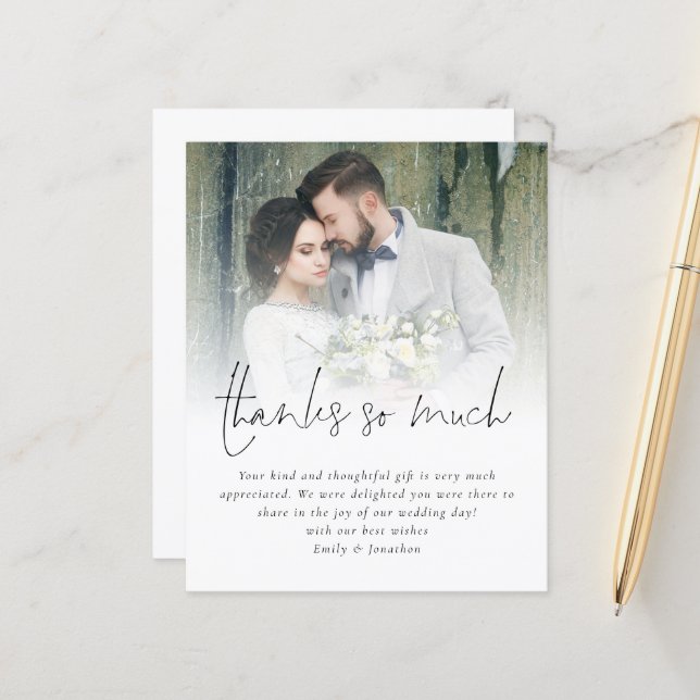 Papier Le budget merci tant de Mariage photo Merci (Devant/Arrière en situation)
