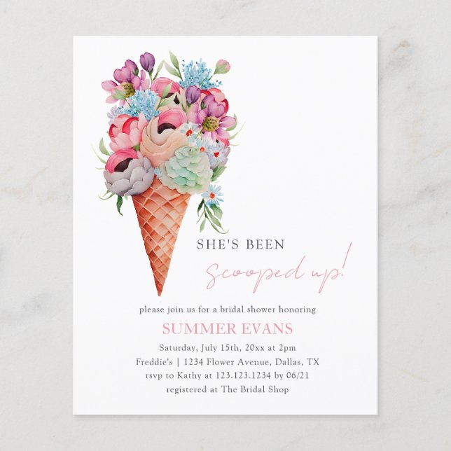 Papier Le budget qu'elle a reçu Fête des mariées (Devant)