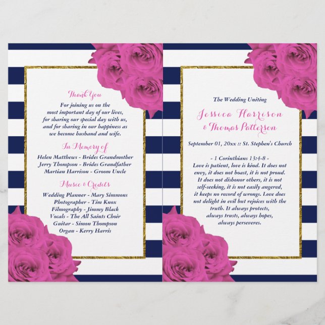 Papier Le Chic Moderne Luxe Mariage Collection Rose Roses (Devant)