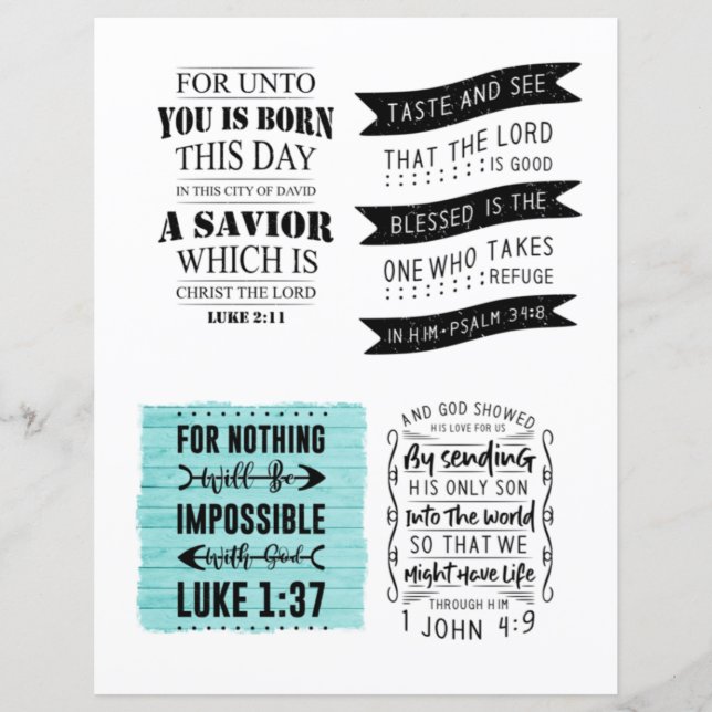 Papier Le chrétien religieux Jésus cite la Bible Verse (Devant)