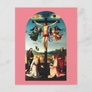 Papier Le Christ crucifié avec la Vierge Marie