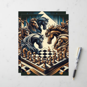 Papier Le jeu des chevaliers - les échecs rencontre l'ima