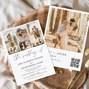 Papier Le Mariage de la Photo QR code Minimalist Elegant