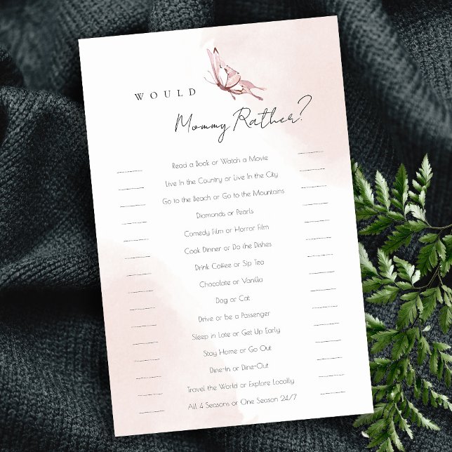 Papier Le Papillon Rose Serait Maman Plutôt Baby shower J (Créateur téléchargé)