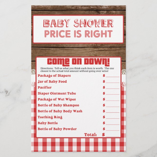 Papier Le prix est correct - Red Baby Q (Devant)