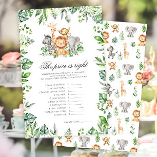 Papier Le prix est correct Safari Animaux baby showers je