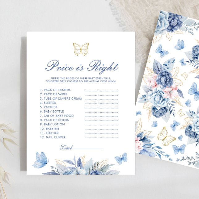 Papier Le prix papillon est droit garçon Baby shower jeu (Créateur téléchargé)